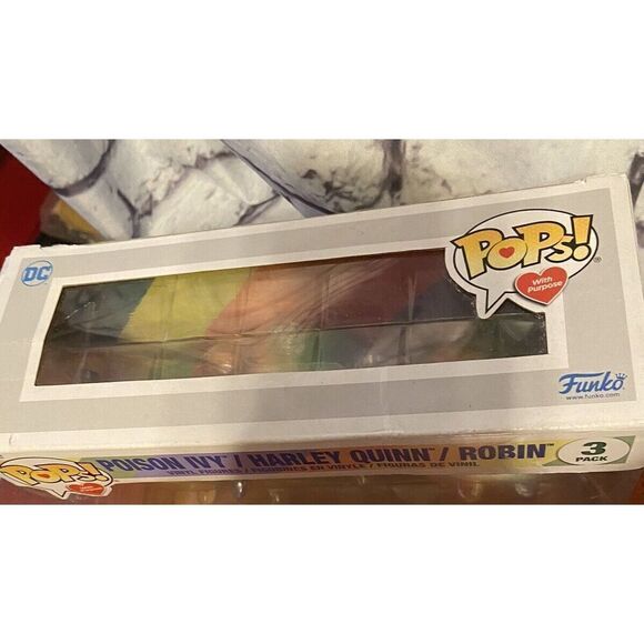 3 Pack Funko Pop Heroes DC Comics Pride Poison Ivy Harley Quinn Robin Figures - Picture 6 of 13